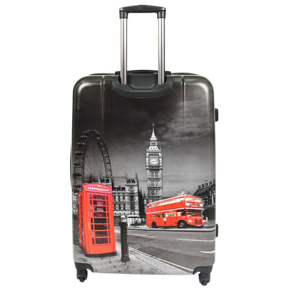 London Night Print Hard Shell Four Wheel Luggage Black Tucana 5