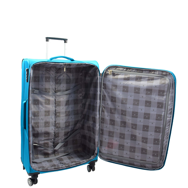 Four Wheel Suitcase Luggage TSA Soft Okayama Teal 5
