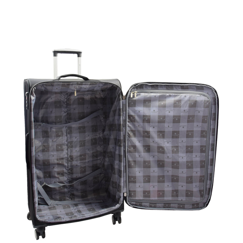 Four Wheel Suitcase Luggage TSA Soft Okayama Black 5