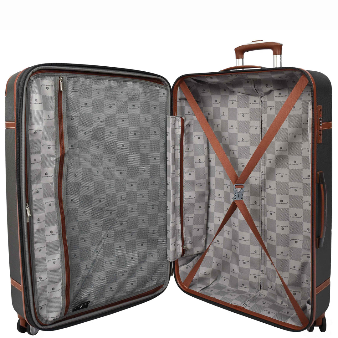 Four Wheel Suitcase Hard Shell Luggage Expandable Sizes Deluxe Grey 6