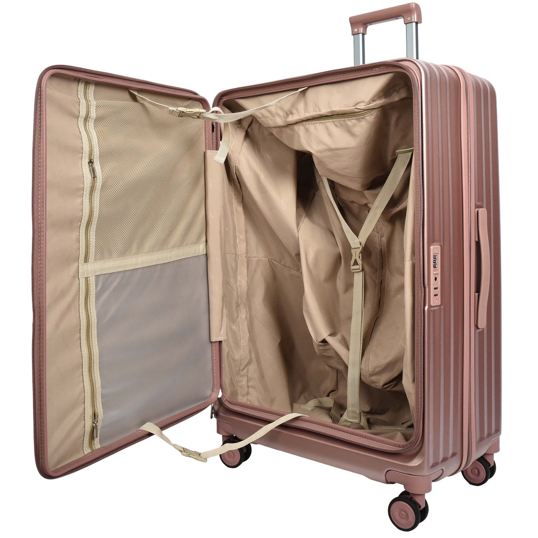 Four Wheel Suitcase Hard Shell Luggage Alaska Rose Gold