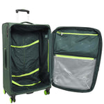 Green Soft Suitcase 8 Wheel Spinner Expandable Luggage Quito 6