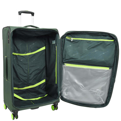 Four Wheel Suitcase Lightweight Expandable Quito Green