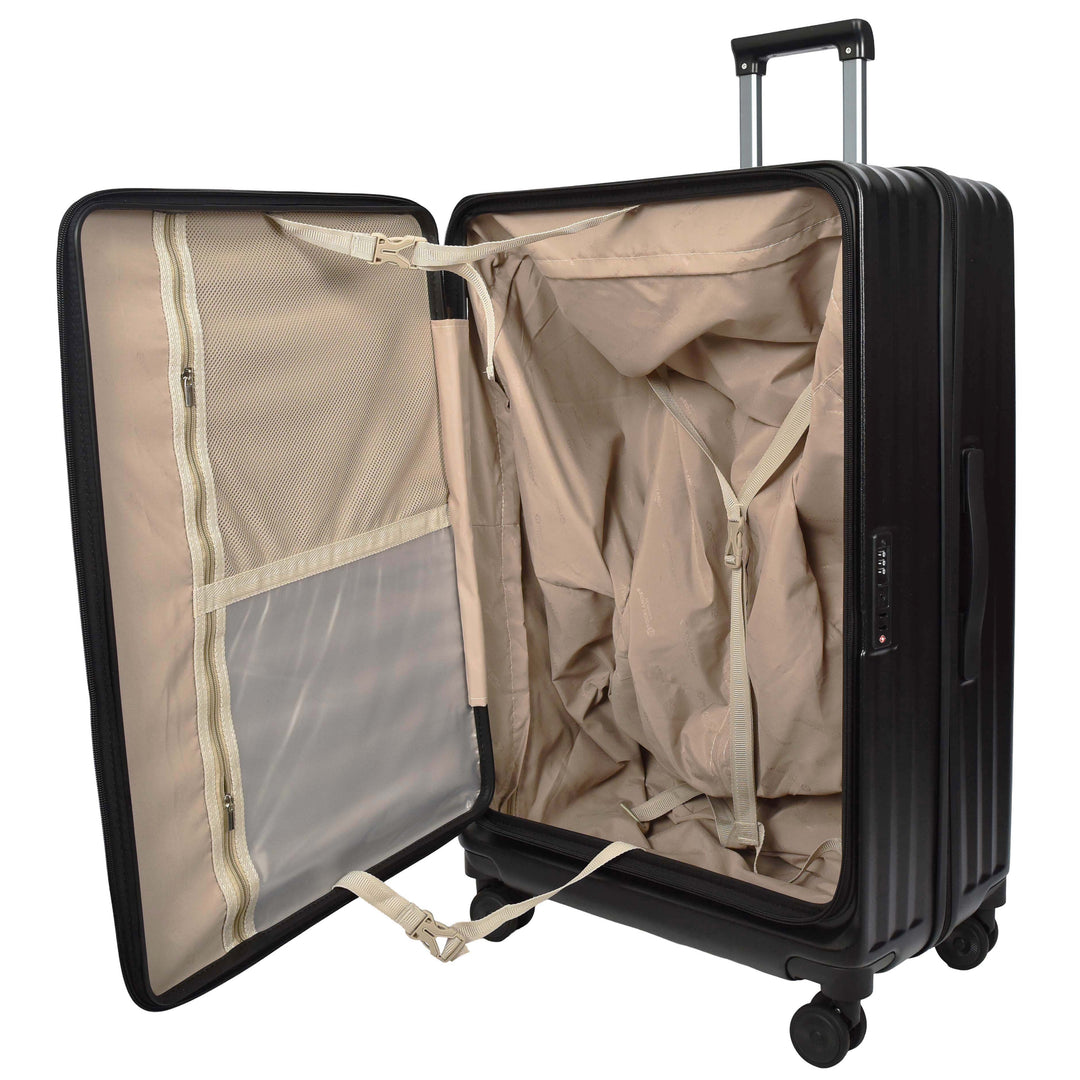 Four Wheel Suitcase Hard Shell Luggage Alaska Black