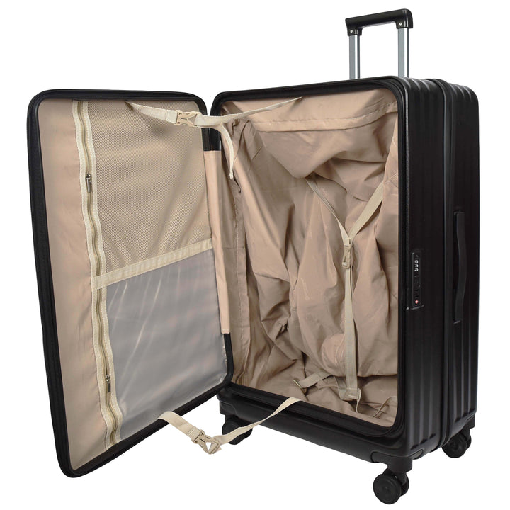 Four Wheel Suitcase Hard Shell Luggage Alaska Black