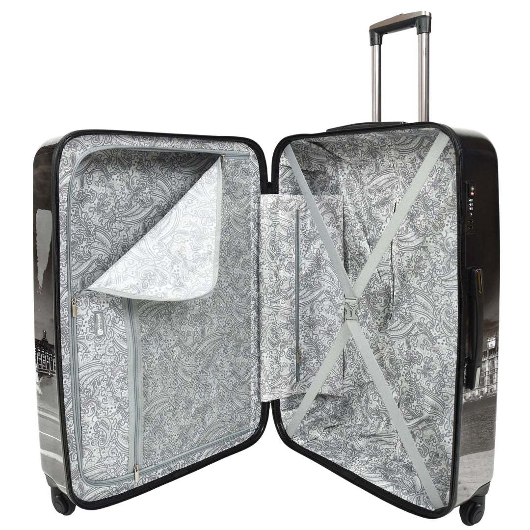 Four Wheels Hard Shell London Night Print Luggage