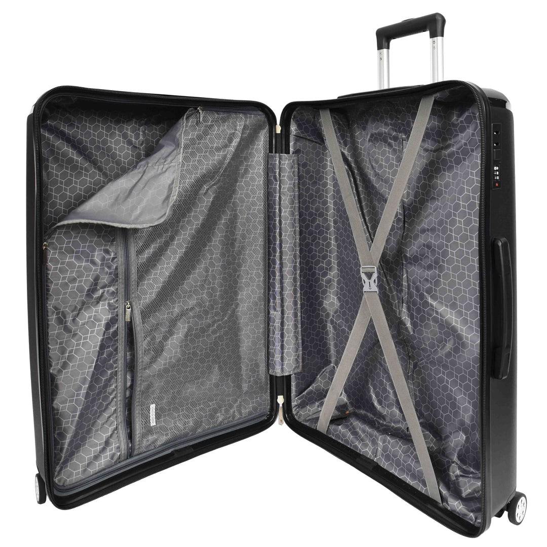 Hard Shell PP Luggage Set Wheeled Suitcases Skybourne Black 7