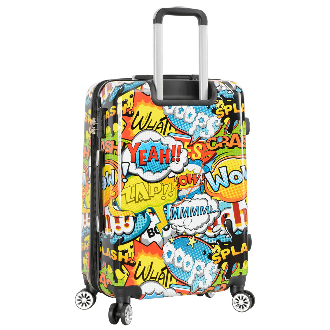 Four Wheel Expandable Suitcase Hard Shell Luggage Comic Print large-3