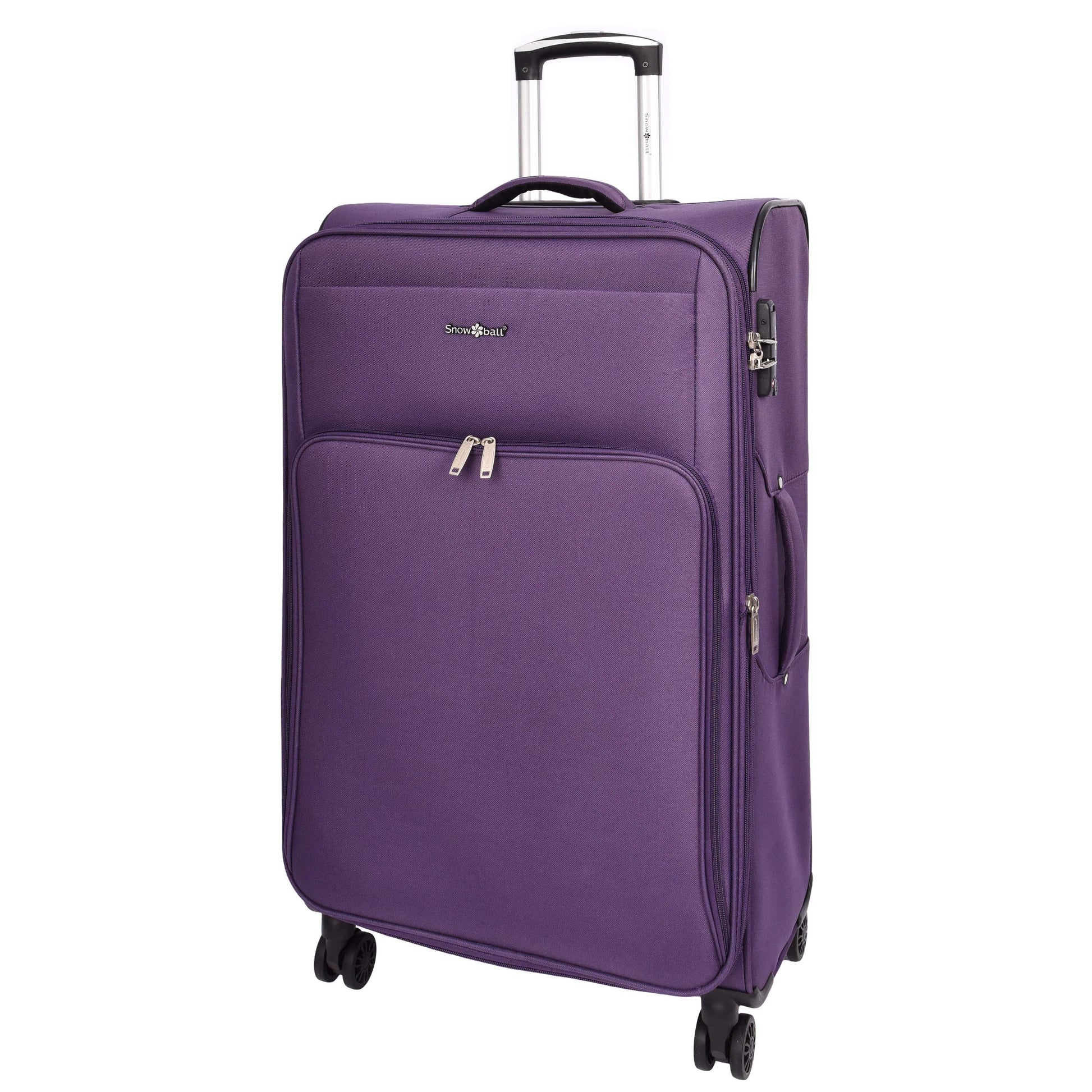 Lightweight Soft Suitcase 8 Wheel Expandable Luggage Pokeno Purple large-1