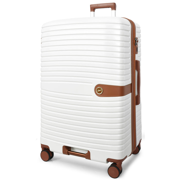 Four Wheel Hard Shell Travel Suitcase Durban White-2