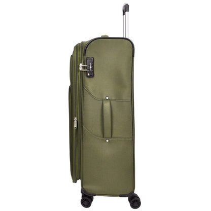 Lightweight Soft Suitcase 8 Wheel Expandable Luggage Pokeno Khaki large-2