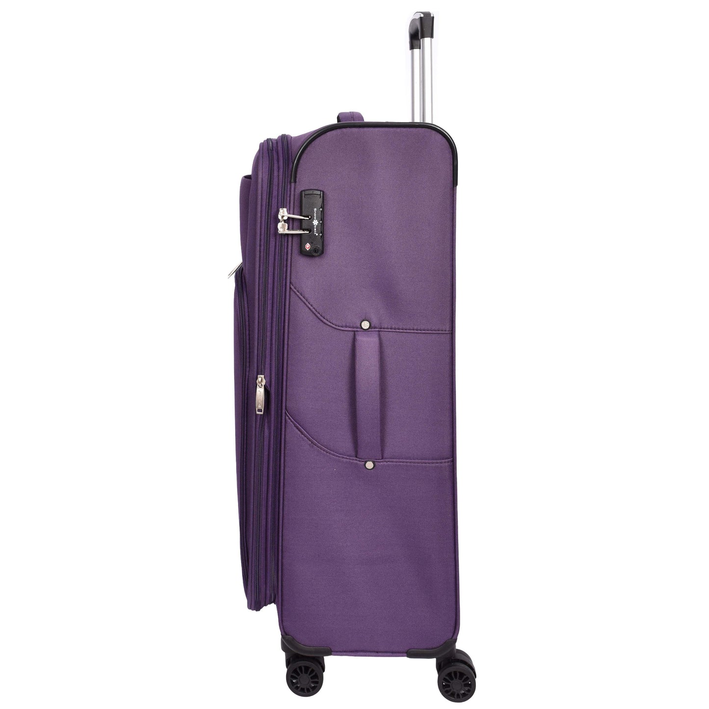 Lightweight Soft Suitcase 8 Wheel Expandable Luggage Pokeno Purple large-2