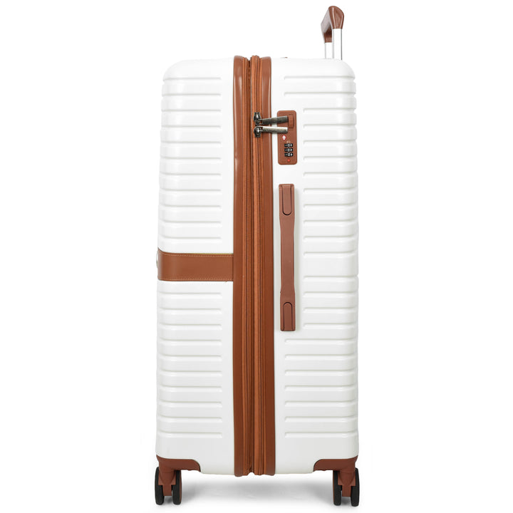 Four Wheel Hard Shell Travel Suitcase Durban White-3