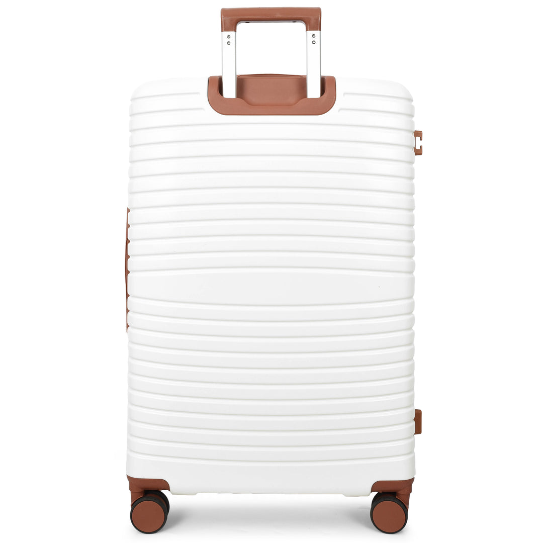 Four Wheel Hard Shell Travel Suitcase Durban White-4