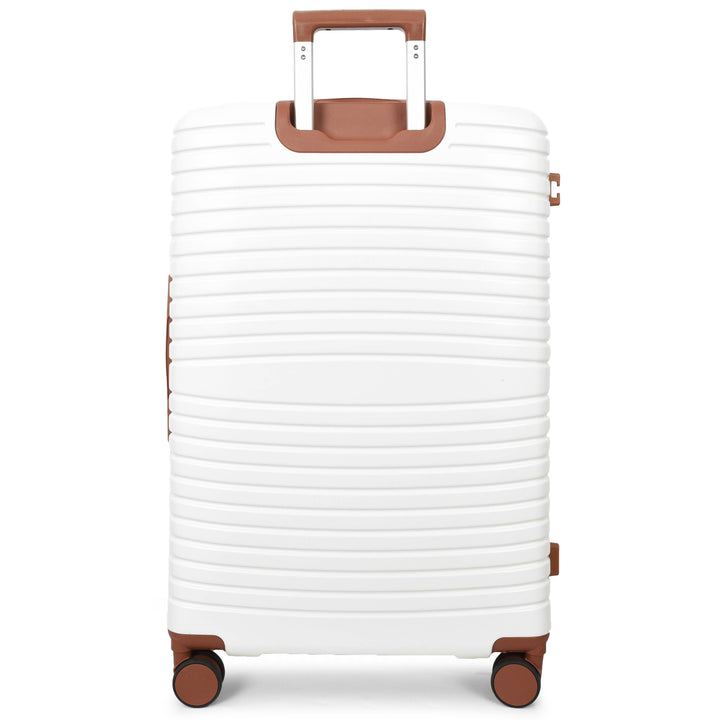 Four Wheel Hard Shell Travel Suitcase Durban White-4