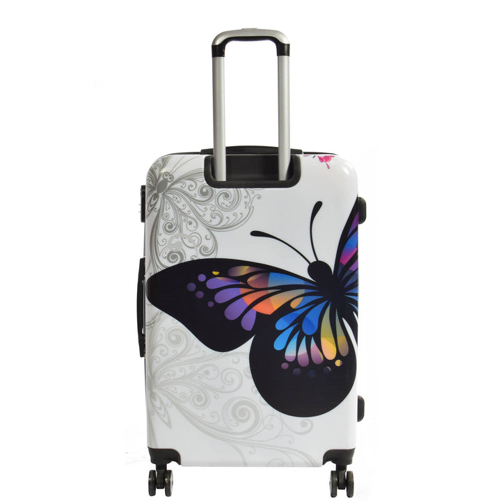 Butterfly Print Hard Shell Four Wheel Expandable Luggage Suitcase