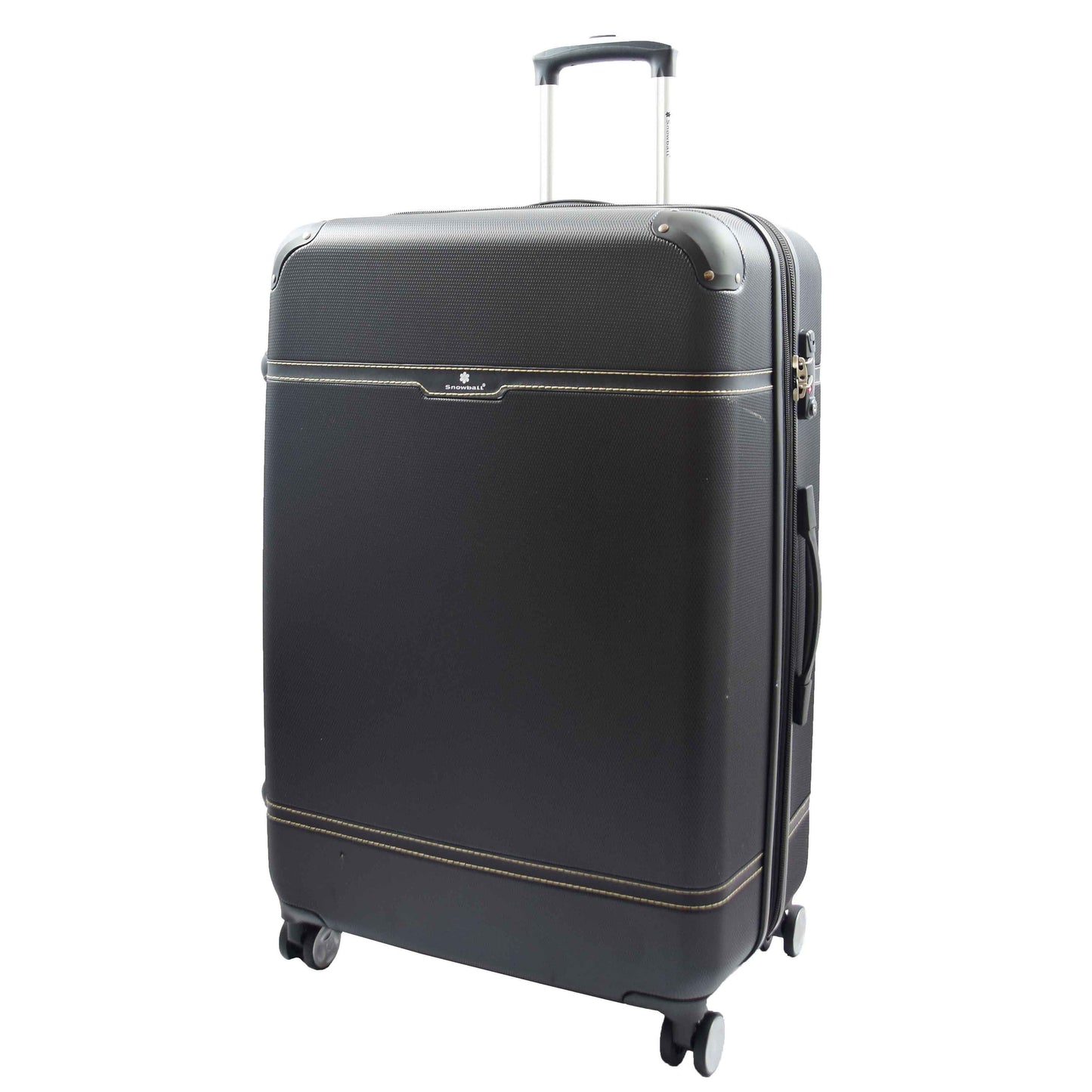 Hard Shell Retro Expandable Four Wheel Luggage Deluxe Black 2