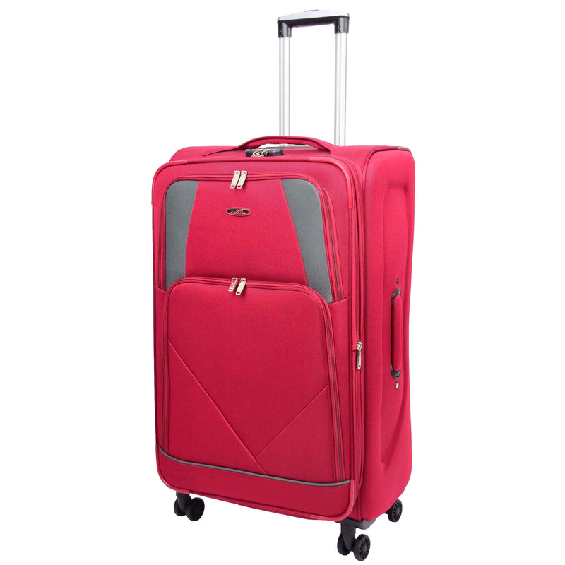 Four Wheel Soft Case Travel Suitcase Luggage Columbia Burgundy 8