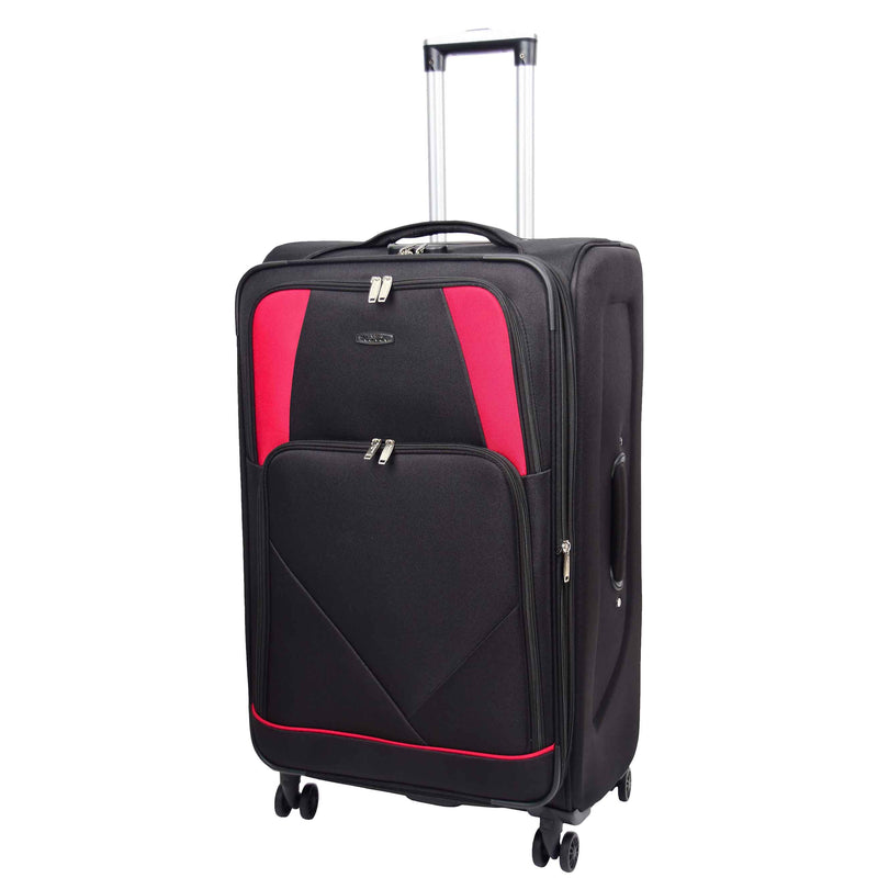 Four Wheel Soft Case Travel Suitcase Luggage Columbia Black 8