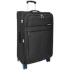 Black Soft Suitcase 8 Wheel Spinner Expandable Luggage Quito 2