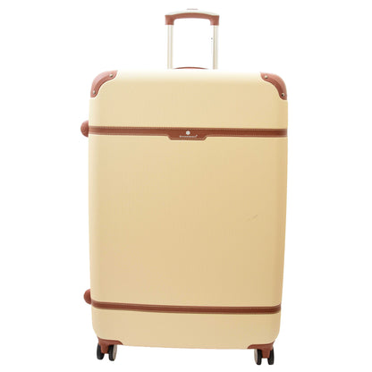 Hard Shell Retro Expandable Four Wheel Luggage Jupiter Milky 4