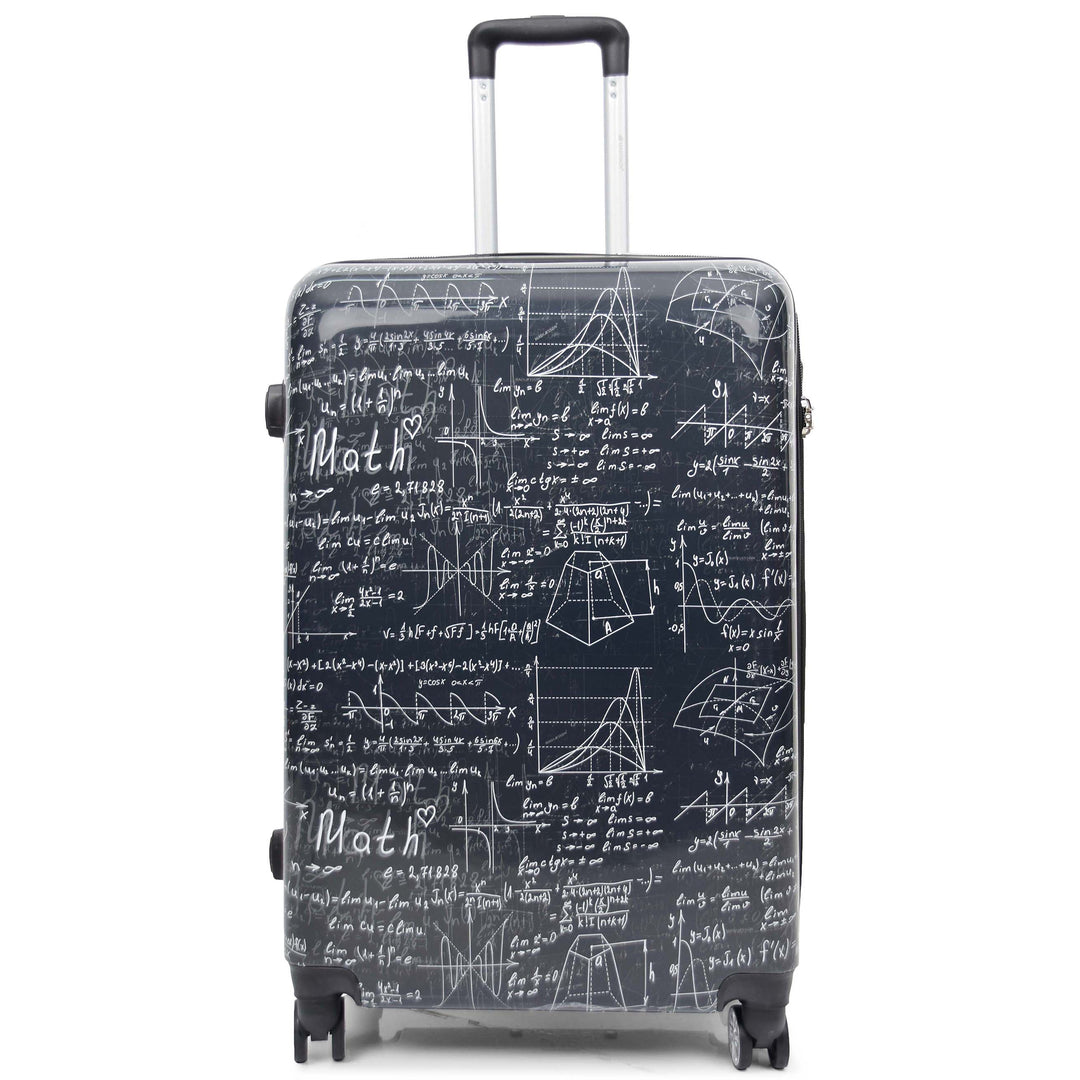 Four Wheel Suitcase Hard Shell Luggage Maths Print