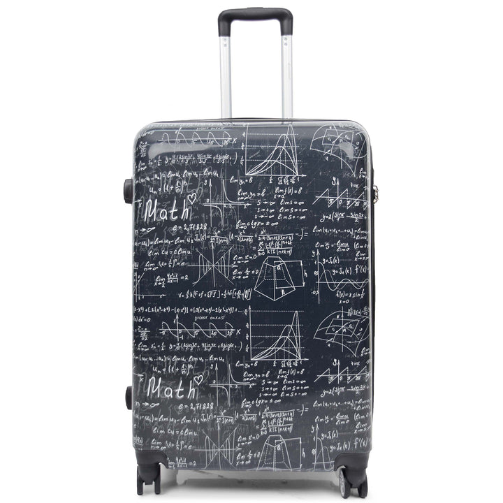 Four Wheel Suitcase Hard Shell Luggage Maths Print