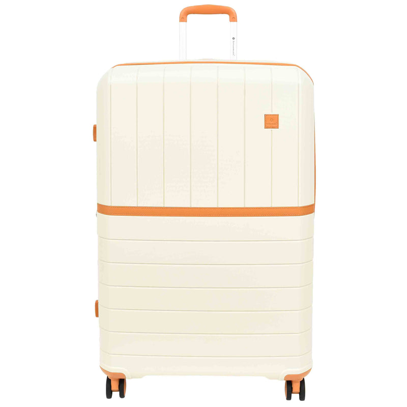 Expandable Wheeled Suitcases Solid Hard Shell PP Luggage Milky Titania 3