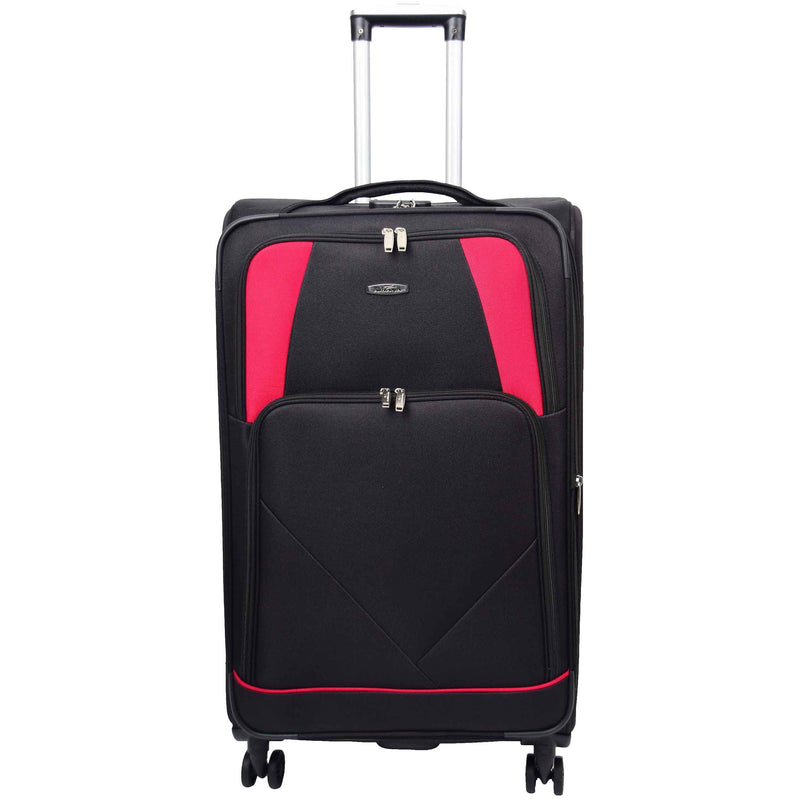 Four Wheel Soft Case Travel Suitcase Luggage Columbia Black 9