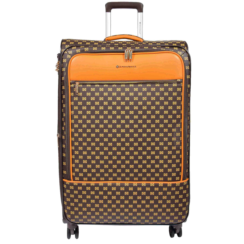 Soft Case 4 Wheeled Expandable PVC Luggage Nagasaki Brown 10