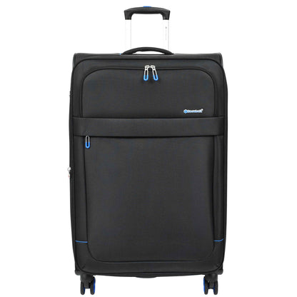 Black Soft Suitcase 8 Wheel Spinner Expandable Luggage Quito 3