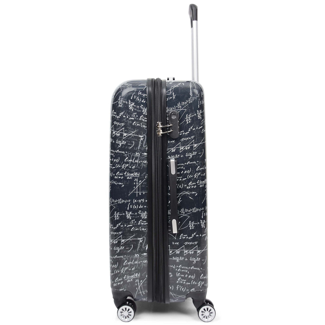Four Wheel Suitcase Hard Shell Luggage Maths Print