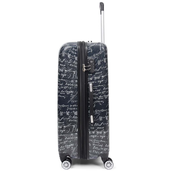 Four Wheel Suitcase Hard Shell Luggage Maths Print