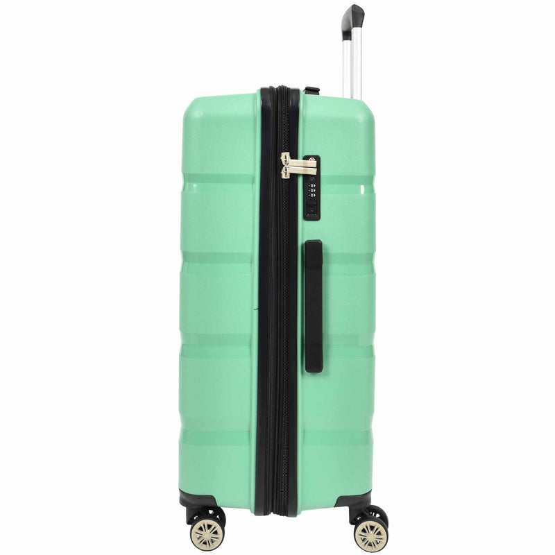 PP Hard Shell Luggage Expandable Four Wheel Suitcases Cygnus Lime 5