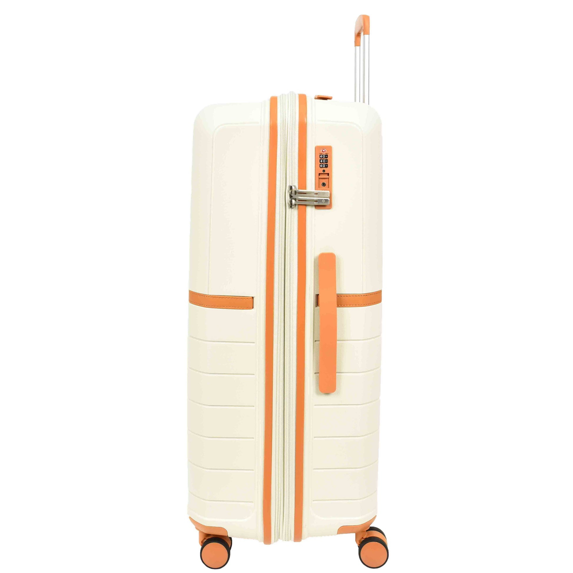 Expandable Wheeled Suitcases Solid Hard Shell PP Luggage Milky Titania 4