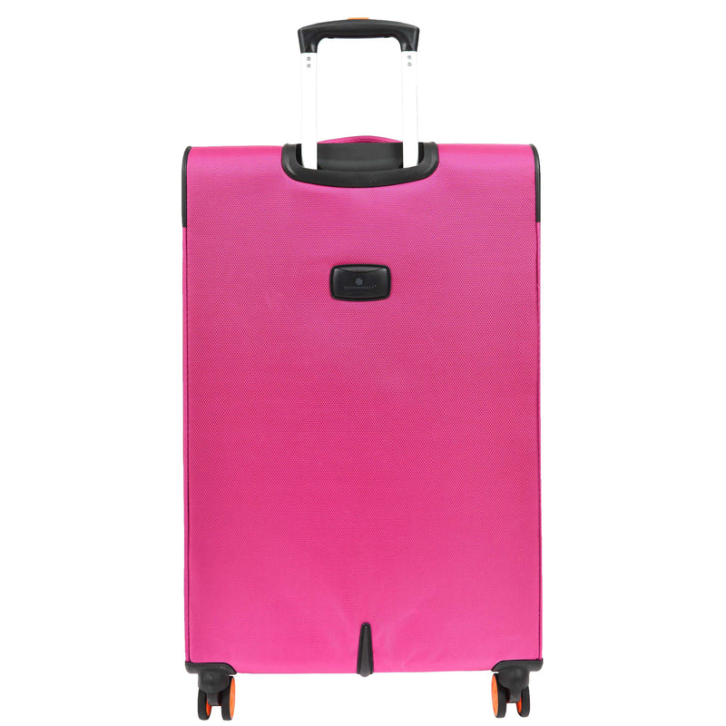 Pink Soft Suitcase 8 Wheel Spinner Expandable Luggage Quito 5