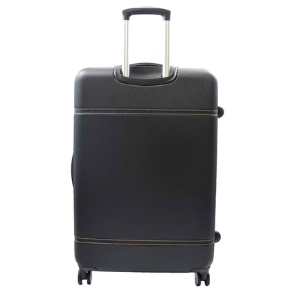 Hard Shell Retro Expandable Four Wheel Luggage Deluxe Black 5