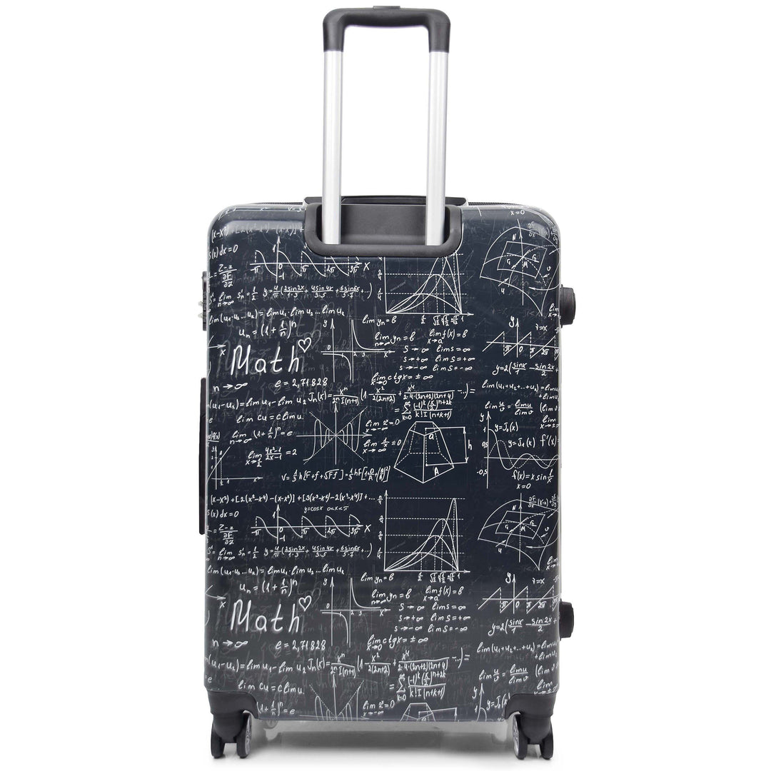 Four Wheel Suitcase Hard Shell Luggage Maths Print