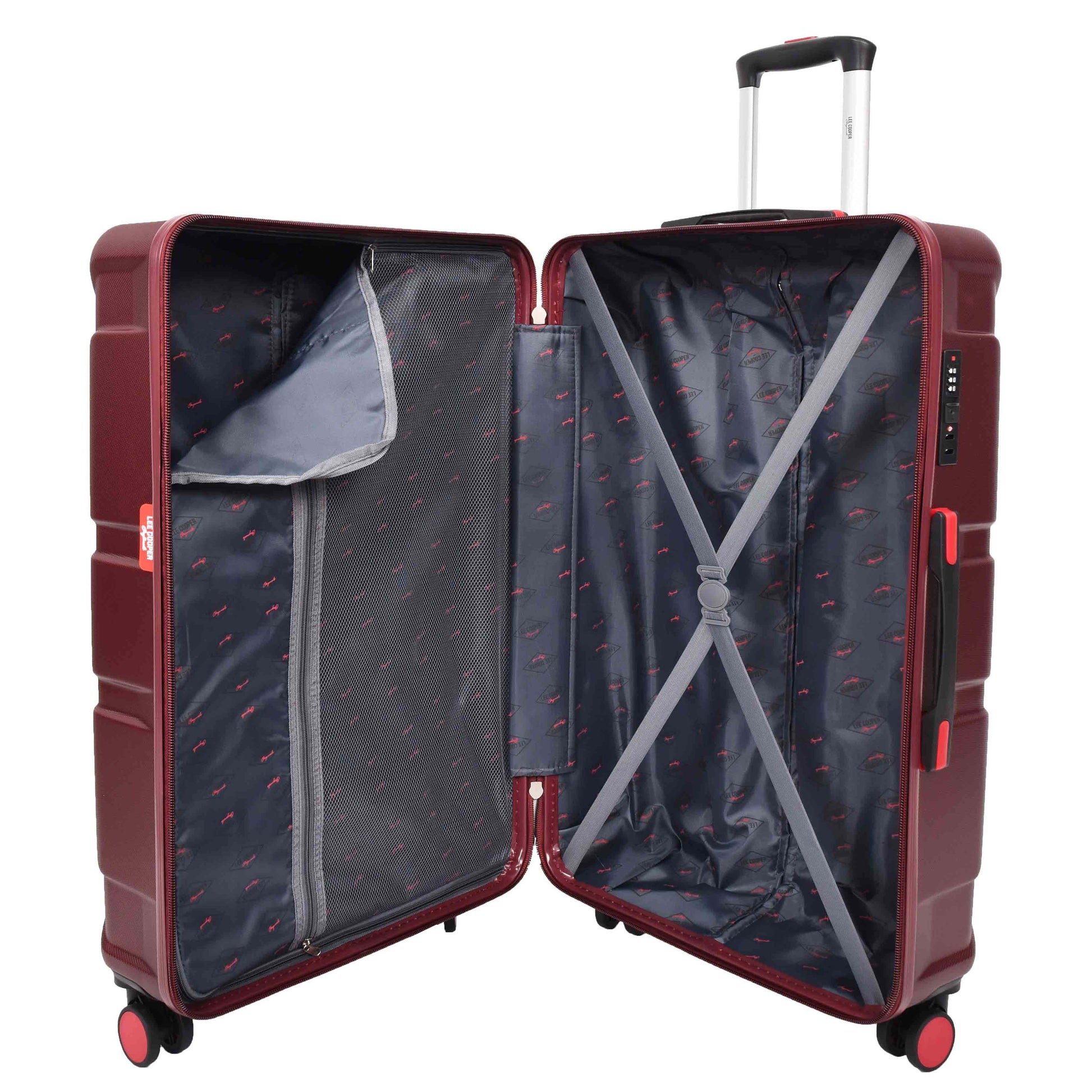 4 Wheel Spinner TSA Hard Travel Luggage Union Jack Wine large-4