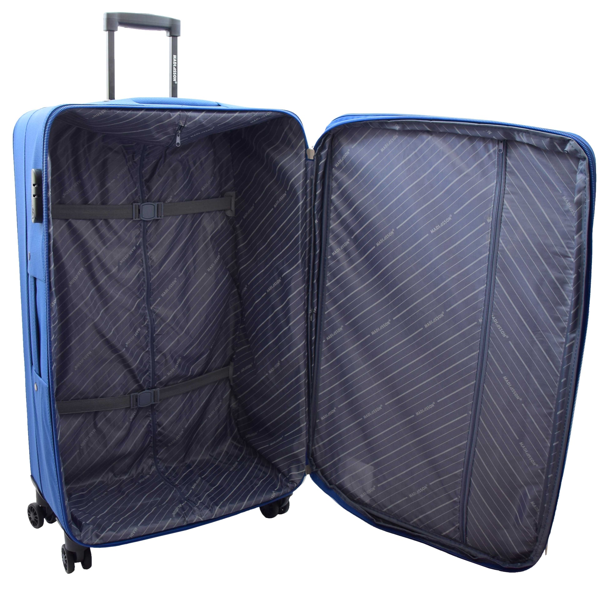 Four Wheel Suitcases Lightweight Soft Expandable Luggage Cosmic Blue 5