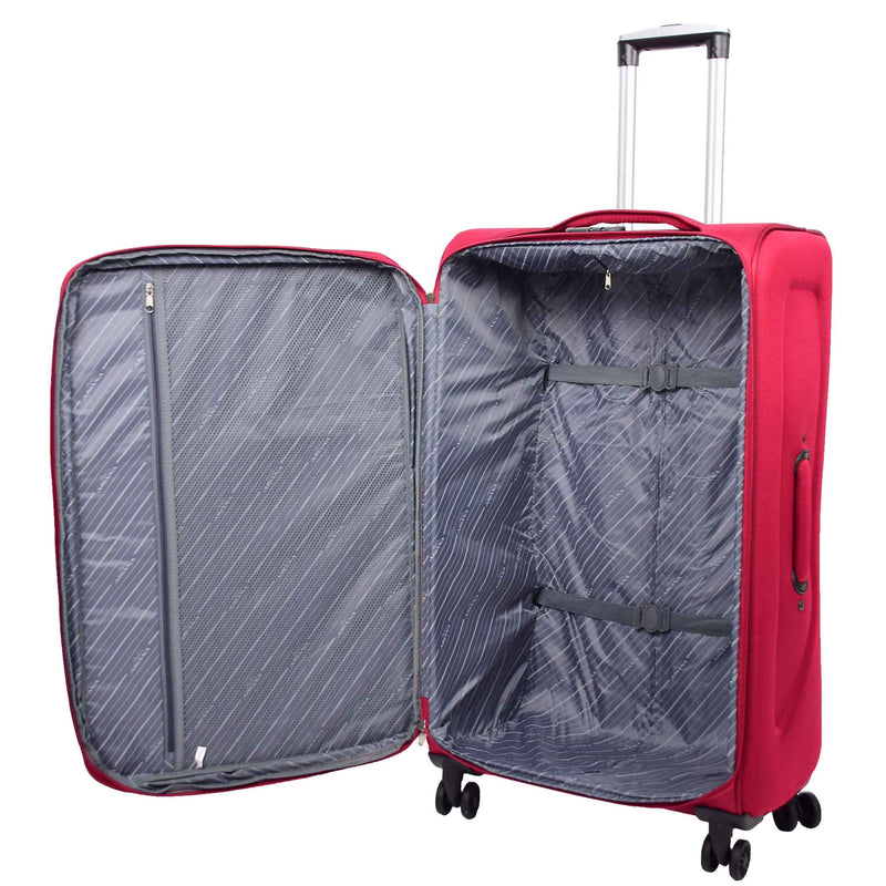 Four Wheel Soft Case Travel Suitcase Luggage Columbia Burgundy 12