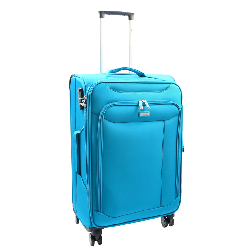 Four Wheel Suitcase Luggage TSA Soft Okayama Teal 6