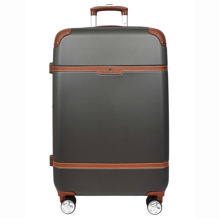 Four Wheel Suitcase Hard Shell Luggage Expandable Sizes Deluxe Grey 7