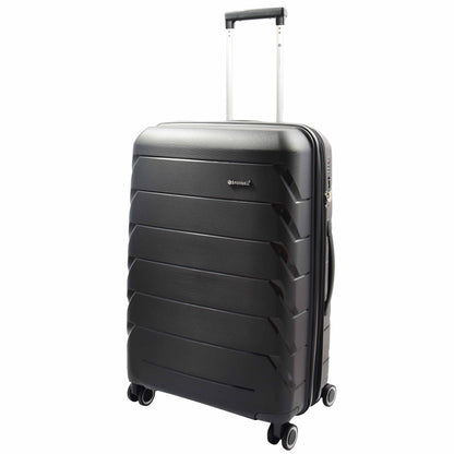 8 Wheeled Spinner Hard Shell Luggage Expandable Hokkaido Black 6