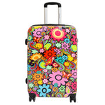 Four Wheel Suitcase Hard Shell Expandable Luggage Flower Print 8