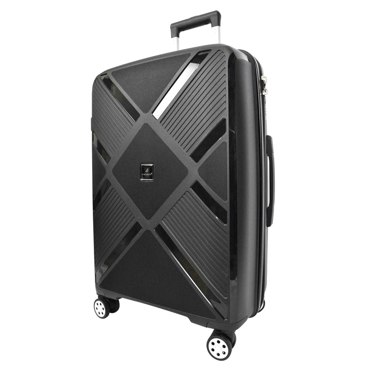 Hard Shell PP Luggage Set Wheeled Suitcases Skybourne Black 9