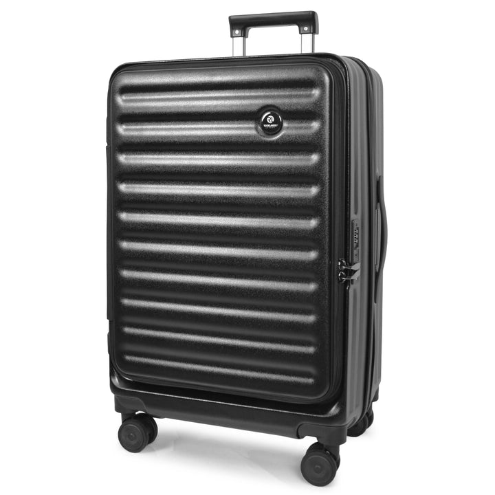 Four Wheel Suitcase Hard Shell Luggage Alaska Black