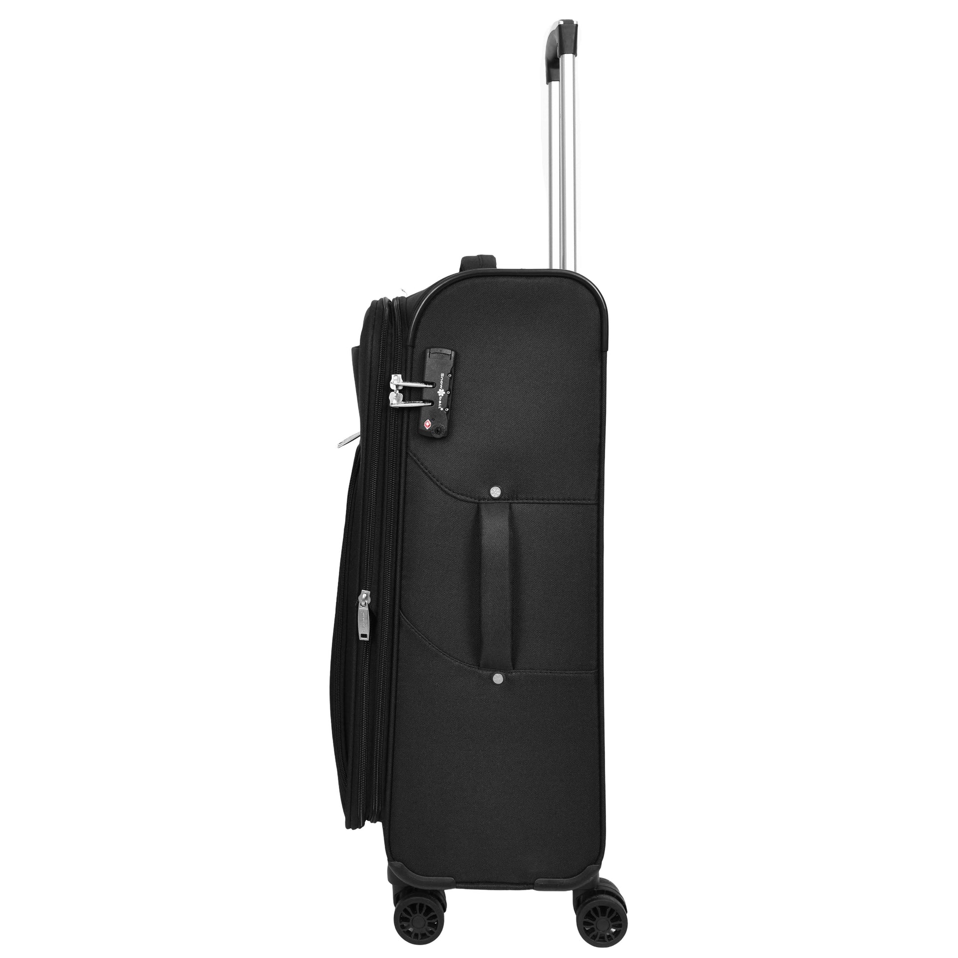 Lightweight Soft Suitcase 8 Wheel Expandable Luggage Pokeno Black medium-2