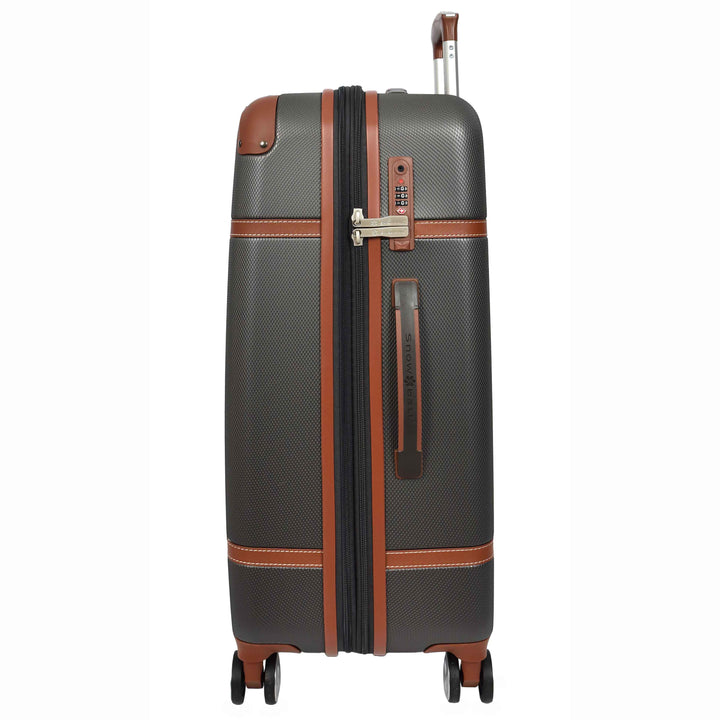 Four Wheel Suitcase Hard Shell Luggage Expandable Sizes Deluxe Grey 9