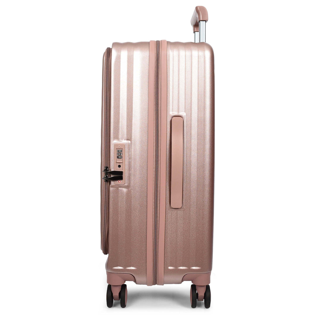 Four Wheel Suitcase Hard Shell Luggage Alaska Rose Gold
